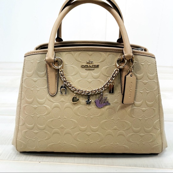 NWT Coach Platinum Sm Margot Carryall Debossed - Picture 2 of 10